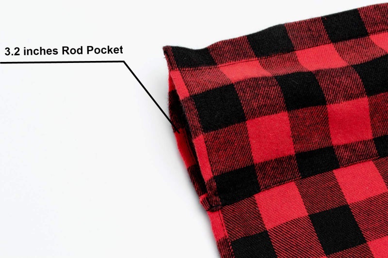 WOSIBO 2 Pack Buffalo Check Plaid Window Valances Red and Black Farmhouse Design Window Treatment Decor Curtains Rod Pocket Valances for Kitchen/Living Room 16" x 56" - Image 3